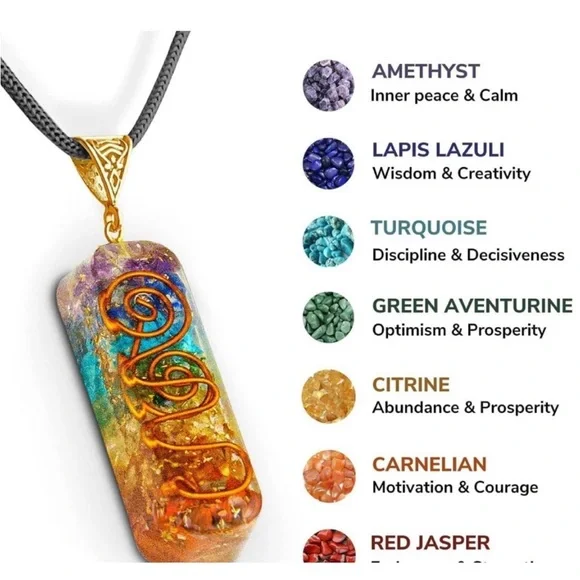 COPY - Chakra Stone Healing Spiritual Necklace and Chakra Stone healing bracelet - Picture 2 of 4